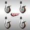 Service Caster 5 Inch 316SS Maroon Poly Swivel 1-3/4 Inch Expanding Stem Caster Set Lock Brake SCC-SS316TTLEX20S514-PPUB-MRN-134-4 - alternate 1